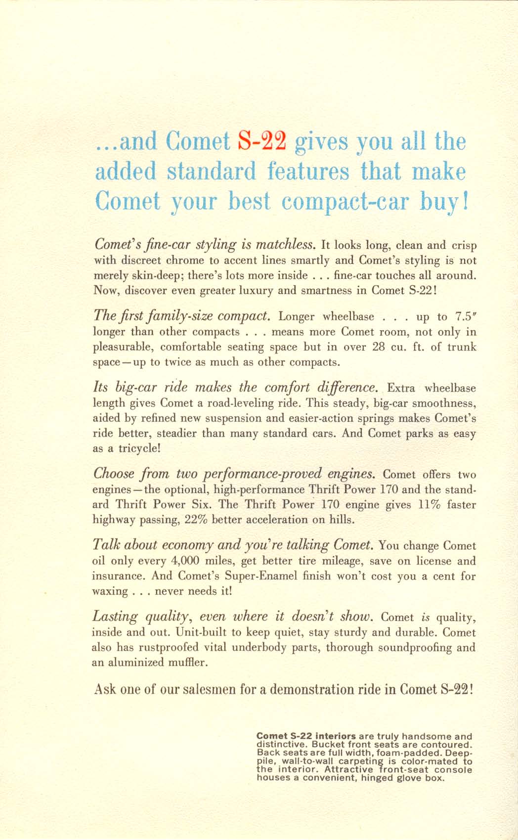 1962 Mercury Comet S22 Folder Page 4